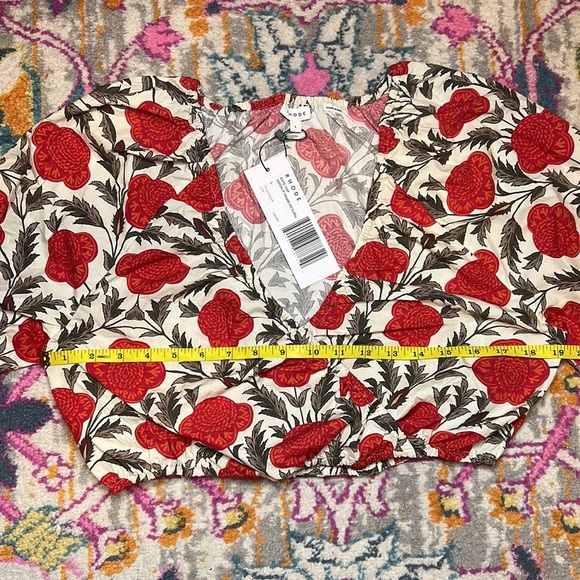 RHODE Este Top Garden of Dream Red Floral NWT Size Large - Picture 13 of 15